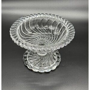 Vintage Fostoria Colony Clear Glass Footed Compote Candy Dish Bowl 4" Tall